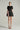 Crystal-Embellished Structured Mini Dress With Rolled Rose Appliqués