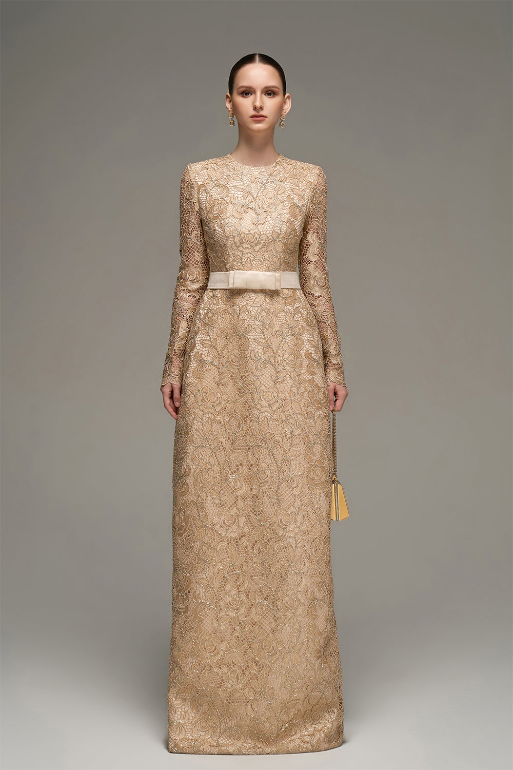 guipure long sleeve maxi dress MELODY GUIPURE LACE AND TAFFETA MAXI DRESS | CULT MIA