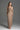 Beige Silk Taffeta Midi Column Dress With Square Neck And Mini Bow Detail - IHF STUDIO