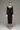 Black & Beige Long-Sleeved Black Crepe With Beige Wing Cuff Midi Dress - IHF STUDIO