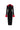 Black & Red Long-Sleeved Black Crepe With Red Wing Cuff Midi Dress - IHF STUDIO