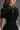 Black Architectural Lace Bustier A-Line Dress With Mini Cape And Crystal Embellishment - IHF STUDIO