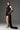 Black Floral Garden Lace Halter Mini-Column Dress With Asymmetric Draped Detail - IHF STUDIO