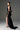 Black Floral Garden Lace Halter Mini-Column Dress With Asymmetric Draped Detail - IHF STUDIO
