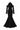 Black Floral Garden Lace mermaid dress with halter neck and long sleeves - IHF STUDIO