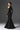 Black Floral Garden Lace mermaid dress with halter neck and long sleeves - IHF STUDIO