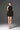 Black Floral Garden Lace and Agate Silk halter mini dress with long bow straps and hand-applied 3D lace motifs.