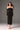 Black Floral Garden Lace off-shoulder midi dress with long sleeves - IHF STUDIO