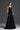 Black Floral Garden Lace Square-Neck A-Line Dress With Velvet Waist Belt - IHF STUDIO