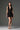 Black Floral Garden Lace V-Neck Mini-Column Dress With Crystal Cluster Embellishment - IHF STUDIO