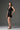 Black Floral Garden Lace V-Neck Mini-Column Dress With Crystal Cluster Embellishment - IHF STUDIO