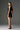 Black Floral Garden Lace V-Neck Mini-Column Dress With Crystal Cluster Embellishment - IHF STUDIO