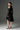 Black Floral Vine Lace Mini Mullet Dress With Halter Neck And Long Sleeves - IHF STUDIO