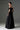 Black Floral Vine Lace Off-Shoulder A-line Dress With Draped Details Taffeta - IHF STUDIO