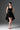 Black floral vine lace U-neck mini mullet dress - IHF STUDIO