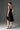 Black floral vine lace U-neck mini mullet dress - IHF STUDIO