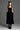 Black Lyon Velvet A-Line Midi Dress With Branch & Flower Embellishments - IHF STUDIO