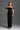 Black Lyon Velvet Bustier Midi Column Dress With Horizontal Train - IHF STUDIO