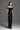 Black Lyon Velvet Bustier Midi Column Dress With Horizontal Train - IHF STUDIO