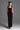 Black Lyon Velvet Midi Column Dress With Heart-Shaped Neck And Crystal Embellishment - IHF STUDIO