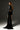 Black Metallic-Lacquer Jacquard Crop Top Blazer & Black Taffeta Mini Skirt Set - IHF STUDIO