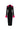 Black crepe bodycon midi dress with long sleeves and dramatic pink wing cuffs - IHF STUDIO