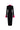 Black crepe bodycon midi dress with long sleeves and dramatic pink wing cuffs - IHF STUDIO