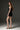 Black Silk Taffeta Bustier Mini Column Dress With Gold Bow - IHF STUDIO
