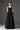 Black silk taffeta trapeze maxi A-line dress with crystal embellishment - IHF STUDIO