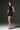 Black Smocked Silk Mini Column Dress with Gold Bow Waist Belt - IHF STUDIO
