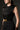 Black Smocked Silk Mini Column Dress with Gold Bow Waist Belt - IHF STUDIO