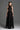Black Vine Floral Lace Halter Midi A-Line Dress With Waist Cut-Out And Crystal Embellishment - IHF STUDIO