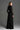 Black Vine Floral Lace Long-Sleeve Maxi Dress With Heart Cutout, Balloon Drawstring - IHF STUDIO