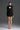 Black Vine Floral Lace Long-Sleeve Mini Dress With Heart Cutout, Balloon Drawstring - IHF STUDIO