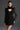 Black Vine Floral Lace Long-Sleeve Mini Dress With Heart Cutout, Balloon Drawstring - IHF STUDIO