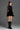 Black Vine Guipure Lace & Velvet Long-Sleeve Mini Dress With Draped Details And Heart-Shaped Embellishment - IHF STUDIO