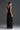 Black Vine Guipure Lace V-Neck Midi A-Line Dress With Draped Details And Two Mini Bows - IHF STUDIO