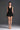 Black Vine Guipure Lace V-neck mini A-line dress with draped details and two mini bows - IHF STUDIO