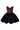 Dark Pink Metallic-Lacquer Jacquard Bustier Crop Top & Black Taffeta Bubble Mini Skirt Set - IHF STUDIO