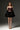 Dark Pink Metallic-Lacquer Jacquard Bustier Crop Top & Black Taffeta Bubble Mini Skirt Set - IHF STUDIO