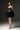 Dark Pink Metallic-Lacquer Jacquard Bustier Crop Top & Black Taffeta Bubble Mini Skirt Set - IHF STUDIO