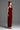 Dark Red Lyon Velvet Midi Column Dress With Heart-Shaped Neck And Crystal Embellishment - IHF STUDIO