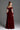 Dark Red Velvet Maxi Dress With Ruffle Details And Heart-Shaped Embellishment - IHF STUDIO