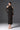 Black Floral Garden Lace Midi Dress With Halter Neck And Long Sleeves - IHF STUDIO