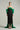Strapless silk taffeta midi dress with emerald bodice, black skirt and dramatic crystal bow train - IHF STUDIO