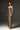 Gold Metallic-Lacquer Jacquard Bustier Midi Column Dress with Lotus-Petal Shaped Detailing - IHF STUDIO