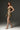 Gold Metallic Lacquer Jacquard Bustier Mini Column Dress With Lotus Petal-Shaped - IHF STUDIO