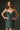 Green Metallic Lacquer Jacquard Bustier Mini Column Dress With Lotus Petal-Shaped - IHF STUDIO