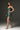 Green Metallic Lacquer Jacquard Bustier Mini Column Dress With Lotus Petal-Shaped - IHF STUDIO
