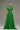 Green crochet lace A-line gown with short sleeves and crystal detailing at neckline and waist - IHF STUDIO
